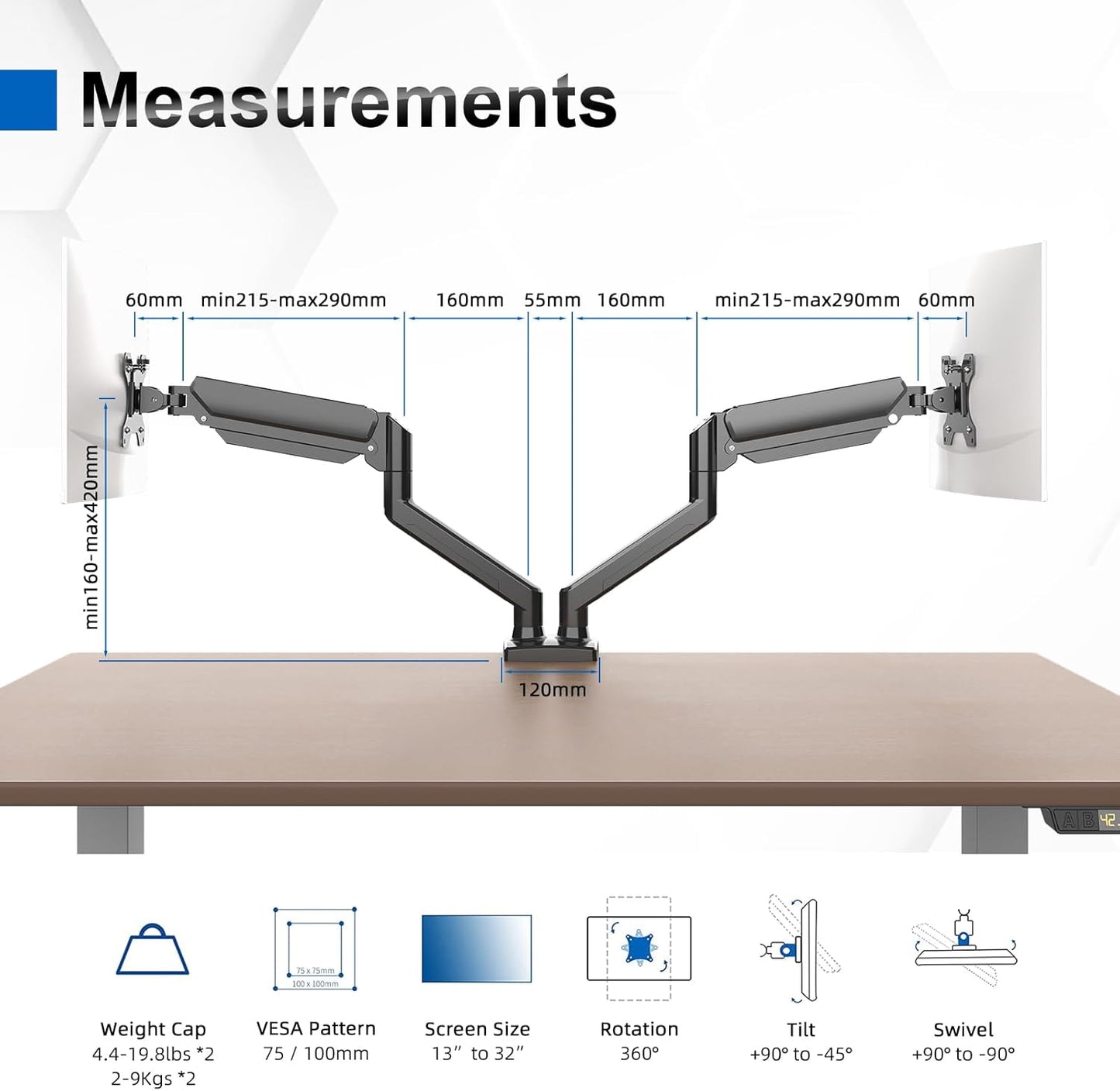 Spinew Premium Dual Monitor Stand
