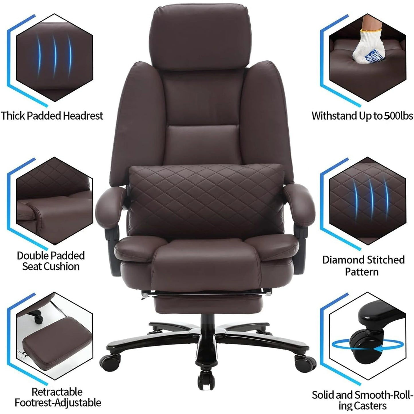 Spinew Executive Leather High‑Back Chair